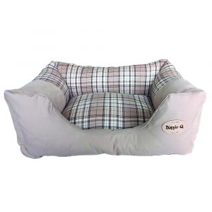 DOGGIE-Q Plaid Prestige Bed Khaki - 70x50x30cm