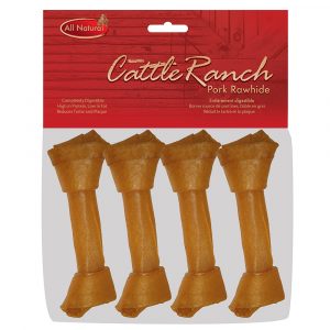 CATTLERANCH Packaged Porkhide Bone 4 pk 4 in