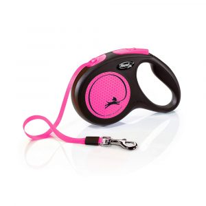 FLEXI Neon Rflct Tape Leash 5 m/16 ft M