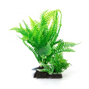 AQUA-FIT Green Broad Leaf Fern Plastic Plant 7"