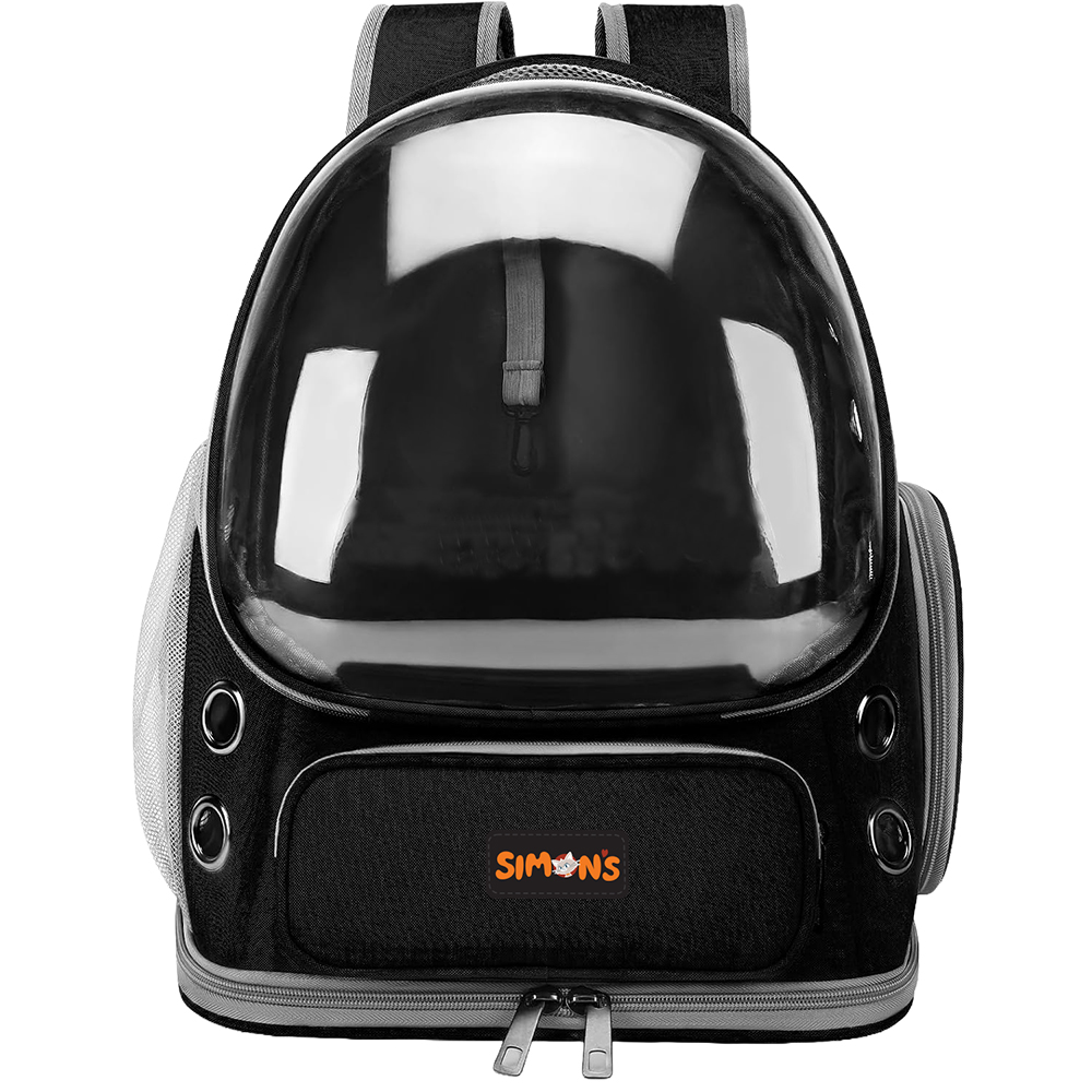 SIMONS Bubble Backpack Cat Carrier Black - 42x34x27cm
