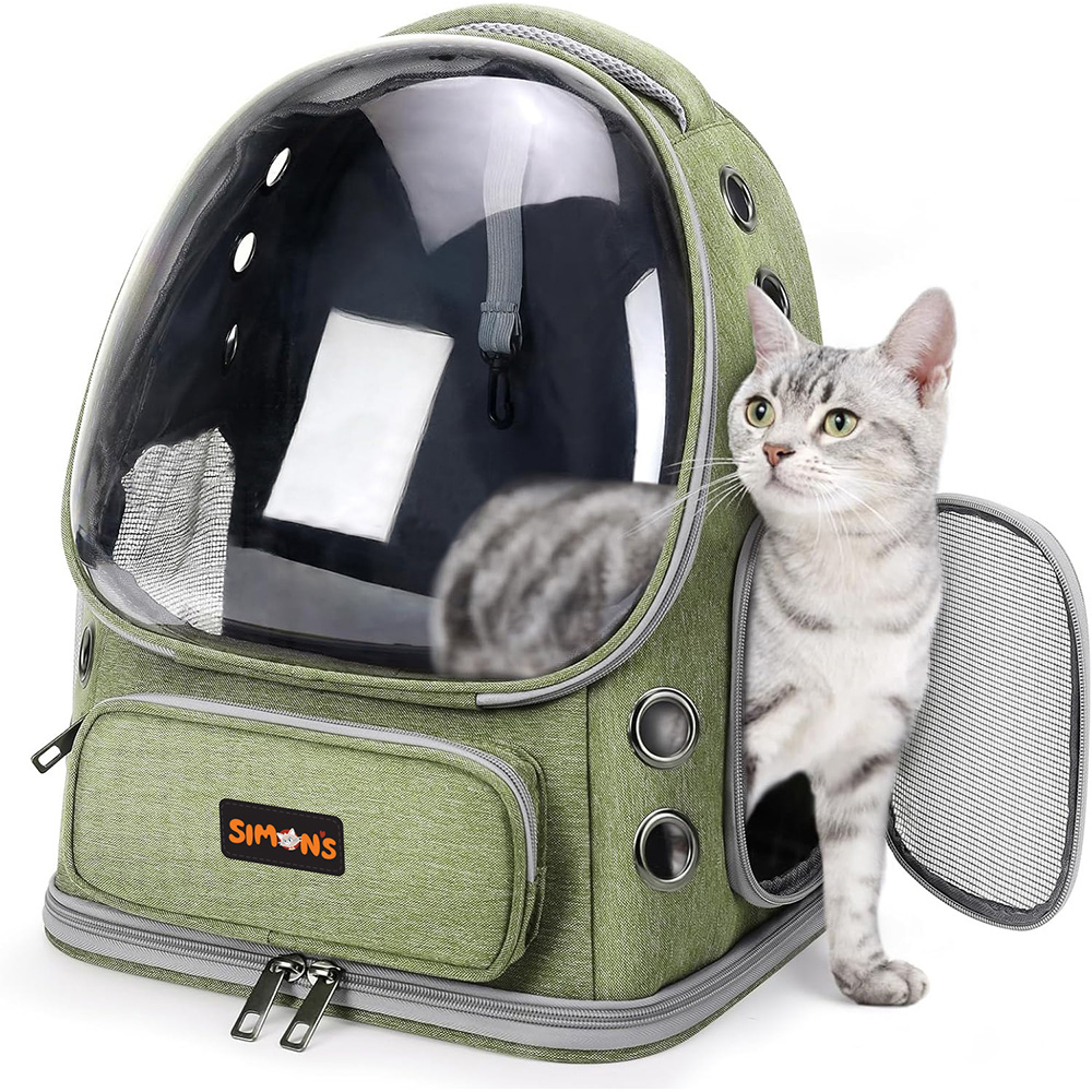 SIMONS Bubble Backpack Cat Carrier Green - 42x34x27cm