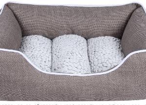 DOGGIE-Q Fleece/Cotton Bed Brown 46x36x15cm