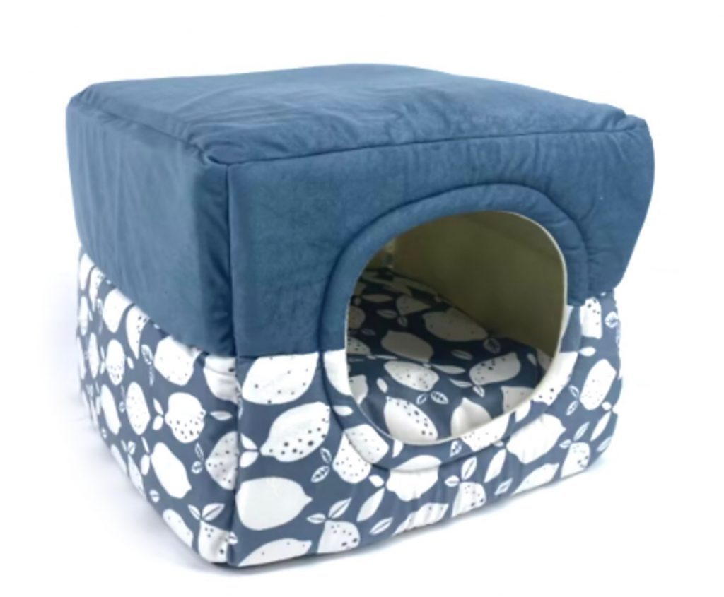 DOGGIE-Q Two-Way Bed TwoTone Lemon Blue 33x33x28cm
