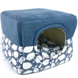 DOGGIE-Q Two-Way Bed TwoTone Lemon Blue 33x33x28cm