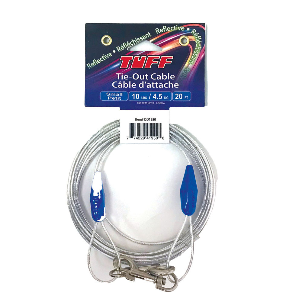 TUFF Reflective Tie-Out Cable 20' Small