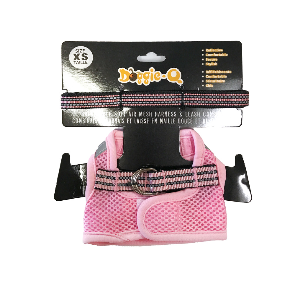 DOGGIE-Q Mesh Dog Harness/Leash combo PK XS