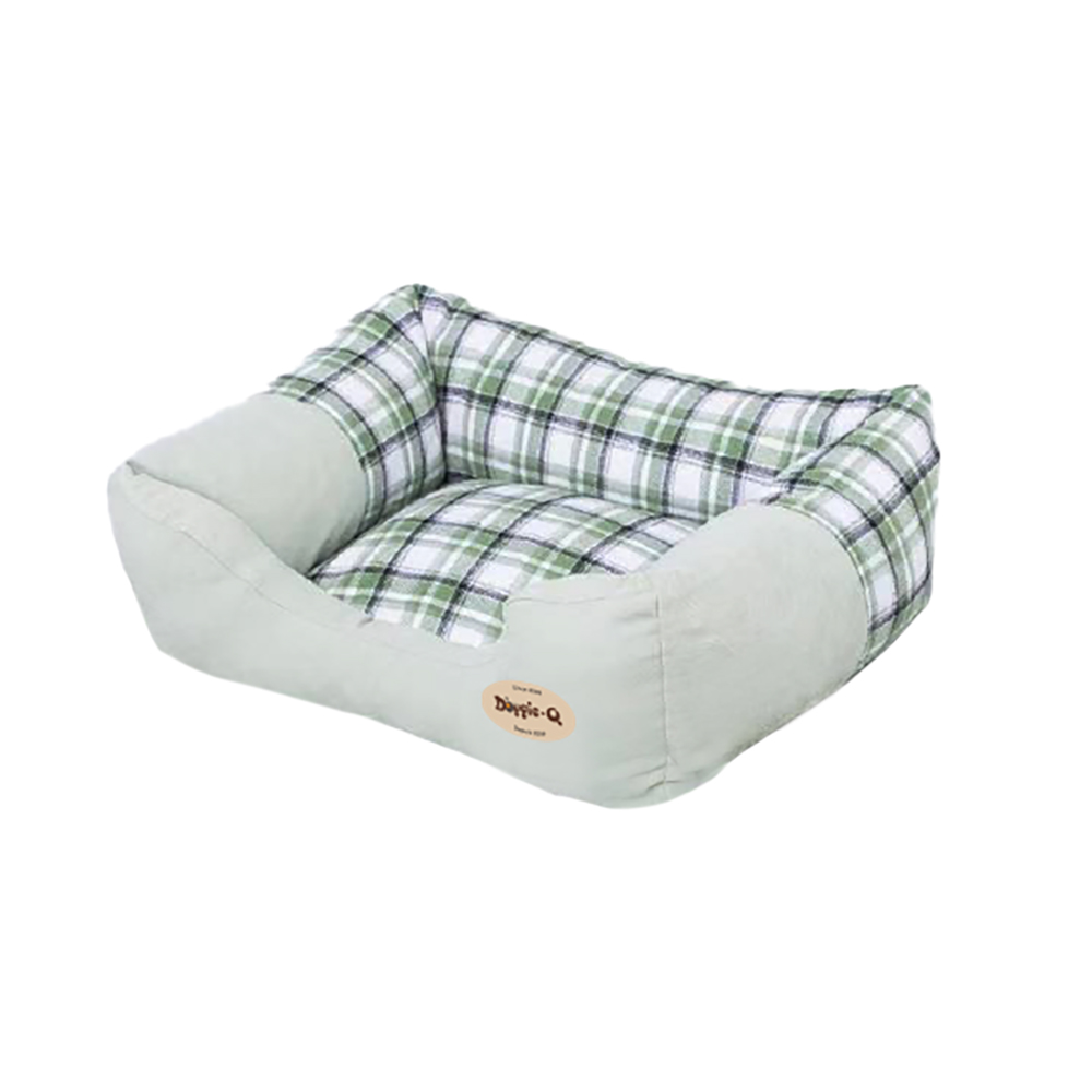 DOGGIE-Q Plaid Prestige Bed Green - 50x40x20cm