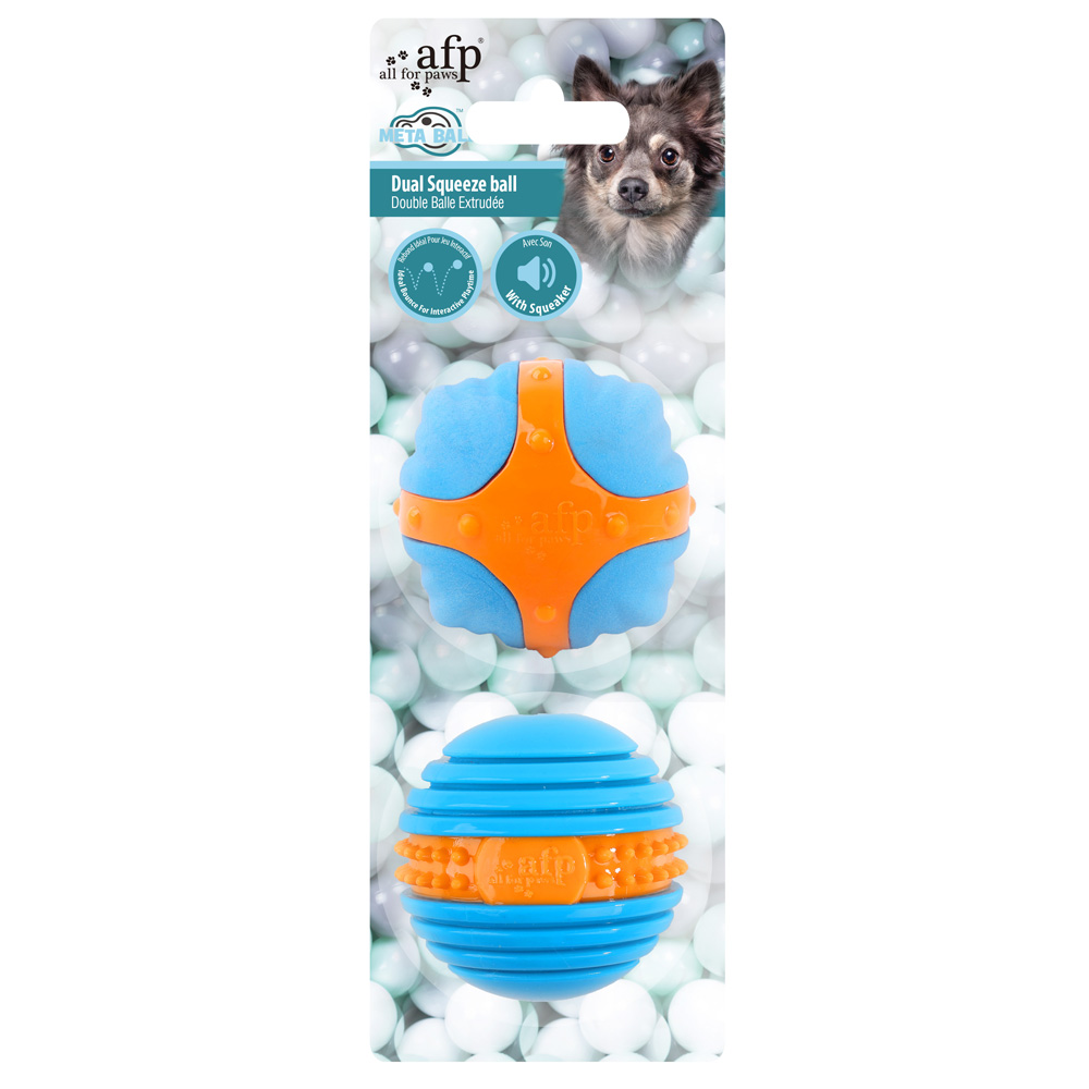 ALL FOR PAWS Meta Ball Dual Squeeze Ball