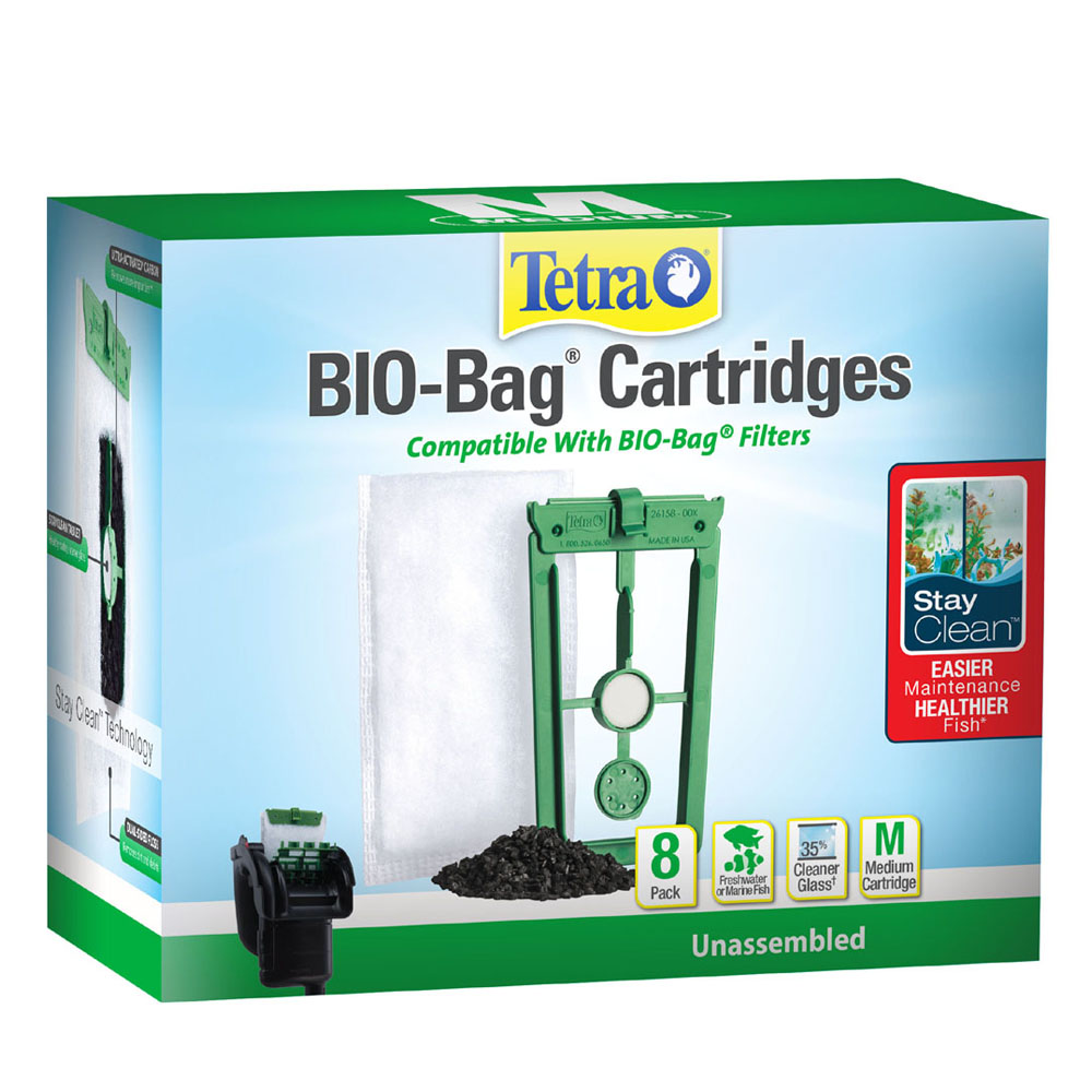 TETRA WHISPER StayClean Bio-Bag Cartridge 8pk Med