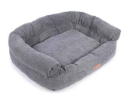 DOGGIE-Q Corduroy Sofa w/Zipper Grey 25"