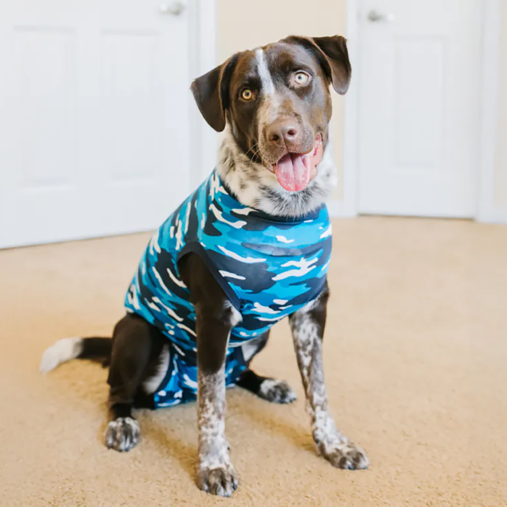 SUITICAL Recovery Suit - Dog - Blue Camo L
