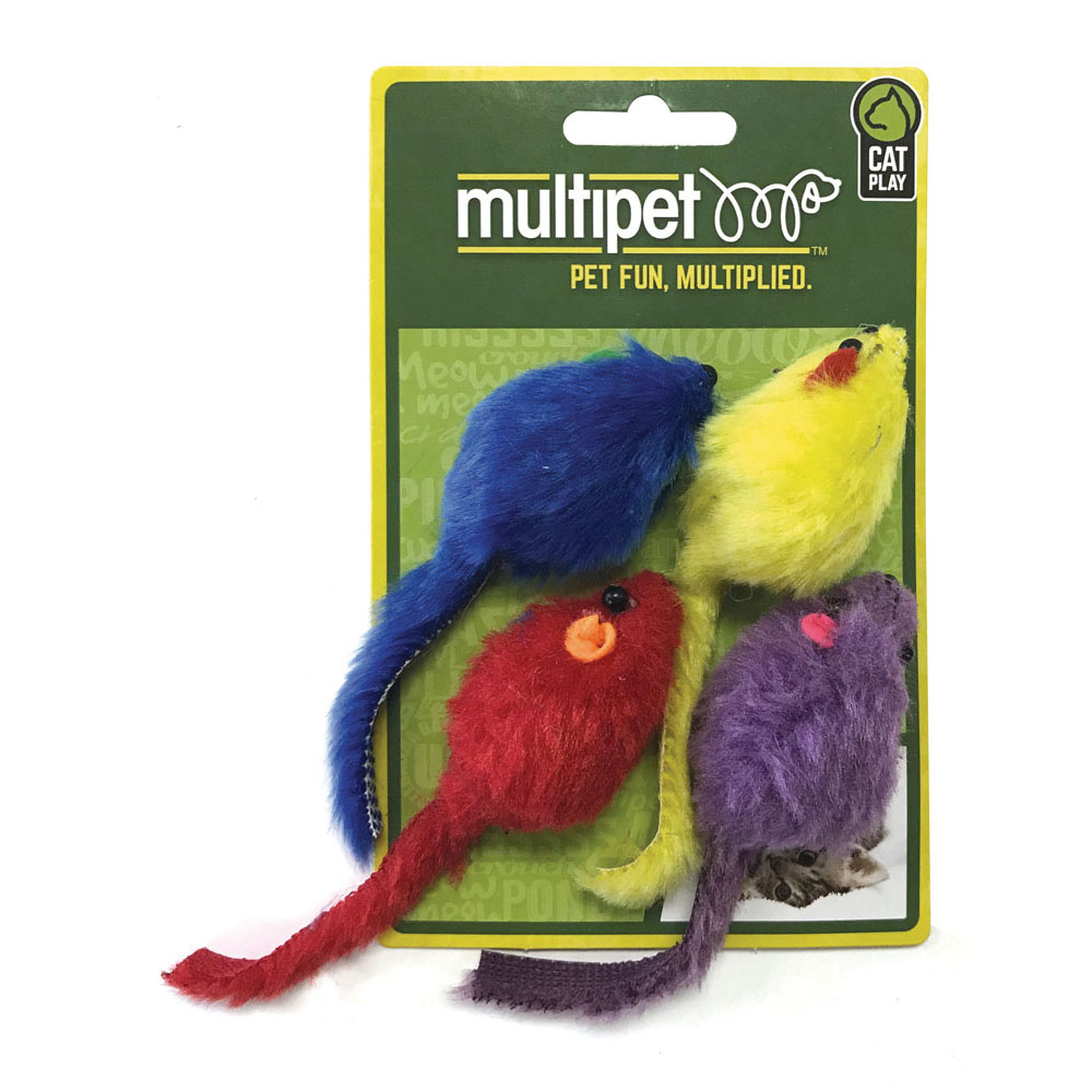 MULTIPET Multi-Colored Mice - 4pk. - 2" (3)