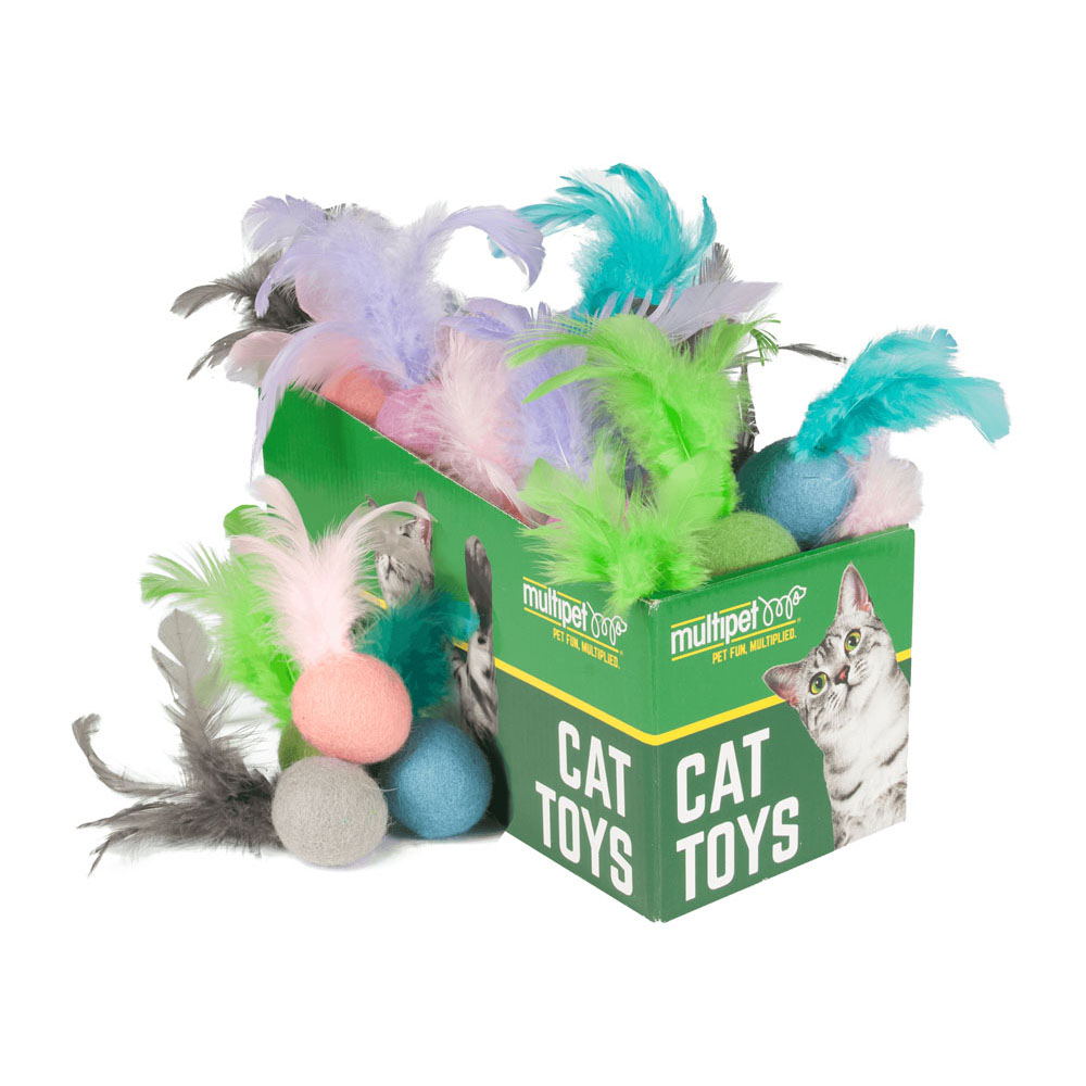 MULTIPET Felt Ball w/ Feathers (30)
