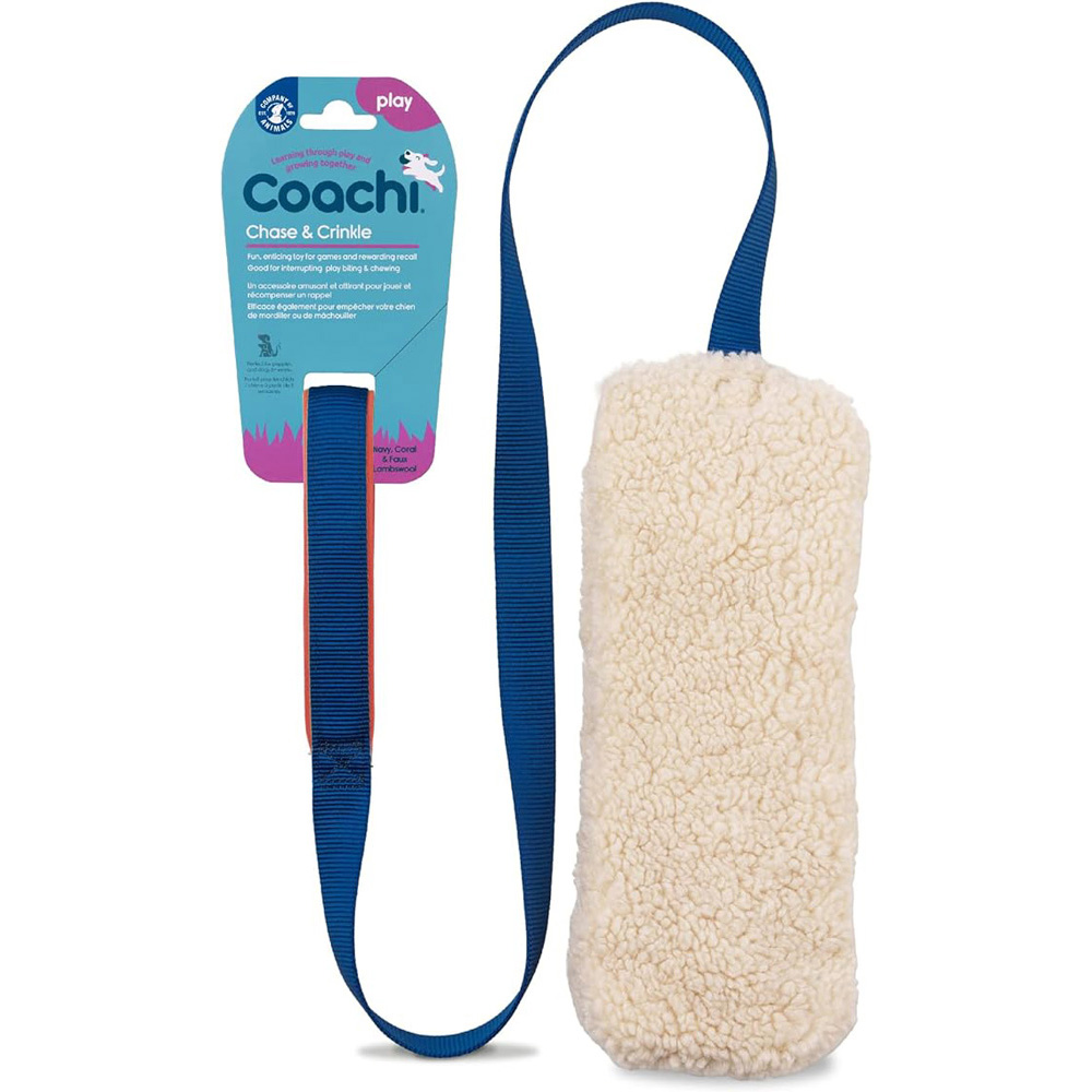 COACHI Chase & Crinkle Navy Coral & Faux Lambswool