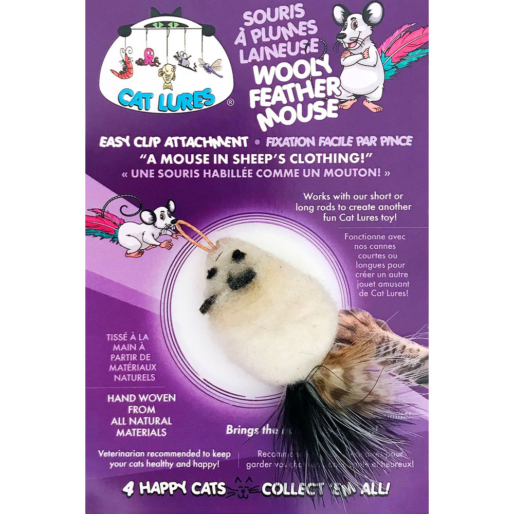 CAT LURES Wooly Feather Mouse 4x1.5x1