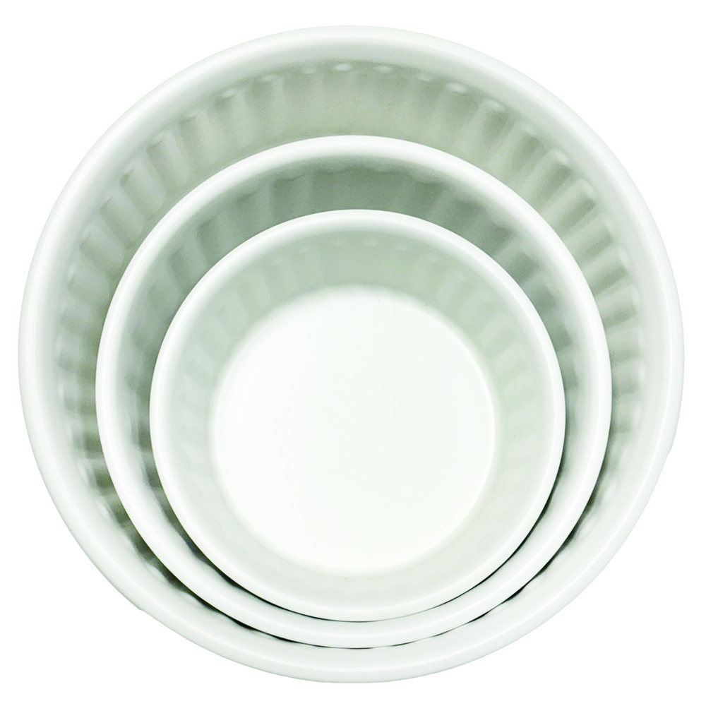 SST Powder-Coated Embossed Premium Antiskid Dog Bowl White 1800 mL