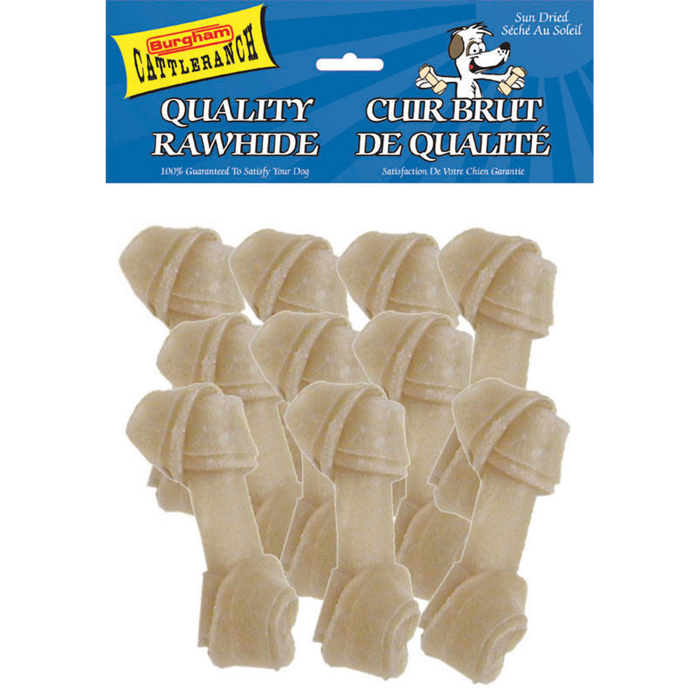 BURGHAM Packaged Rawhide Bone 10pk 4.5in