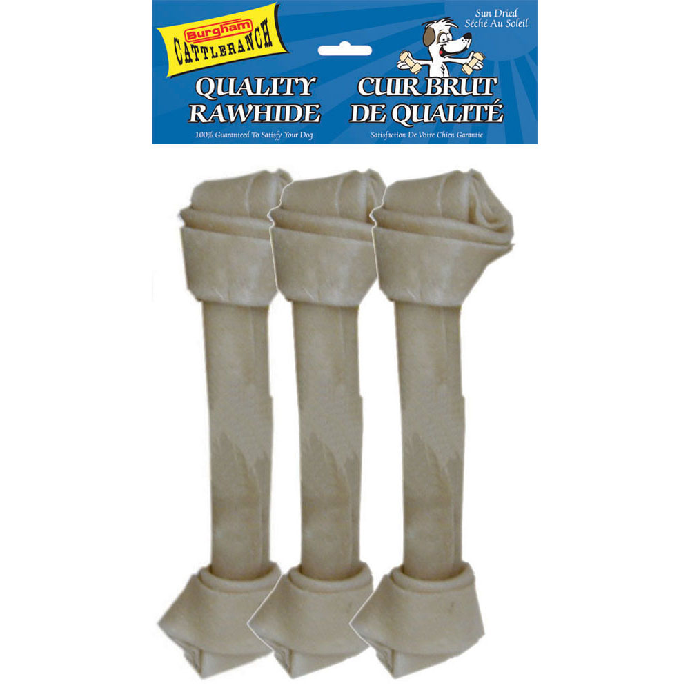 BURGHAM Packaged Rawhide Bone 3pk 11in