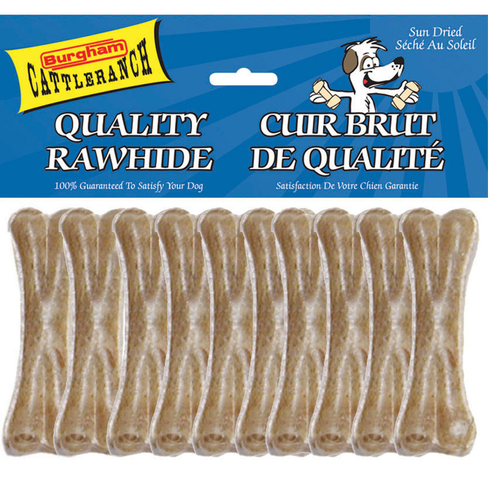 BURGHAM Packaged Pressed Rawhide Bone 10pk 4in