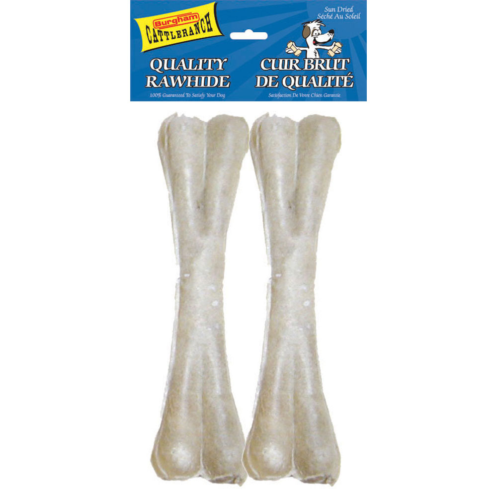 BURGHAM Packaged Pressed Rawhide Bone 2pk 10in