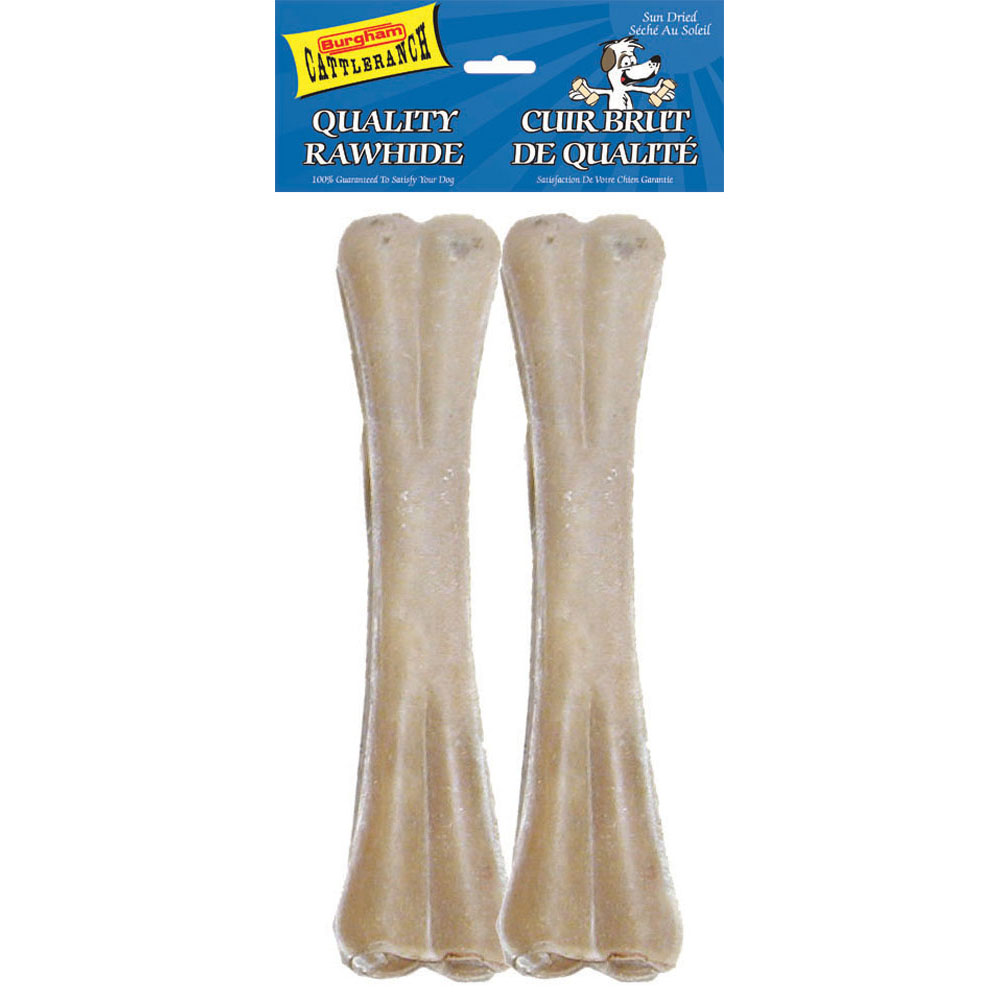 BURGHAM Packaged Pressed Rawhide Bone 2pk 12in
