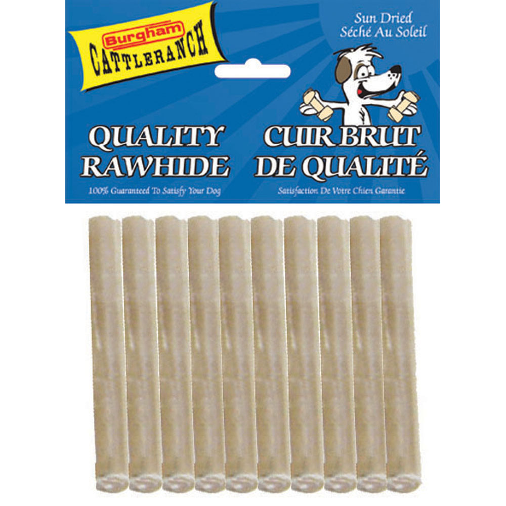 BURGHAM Packged Pressed Rawhide Stick 10pk 5in