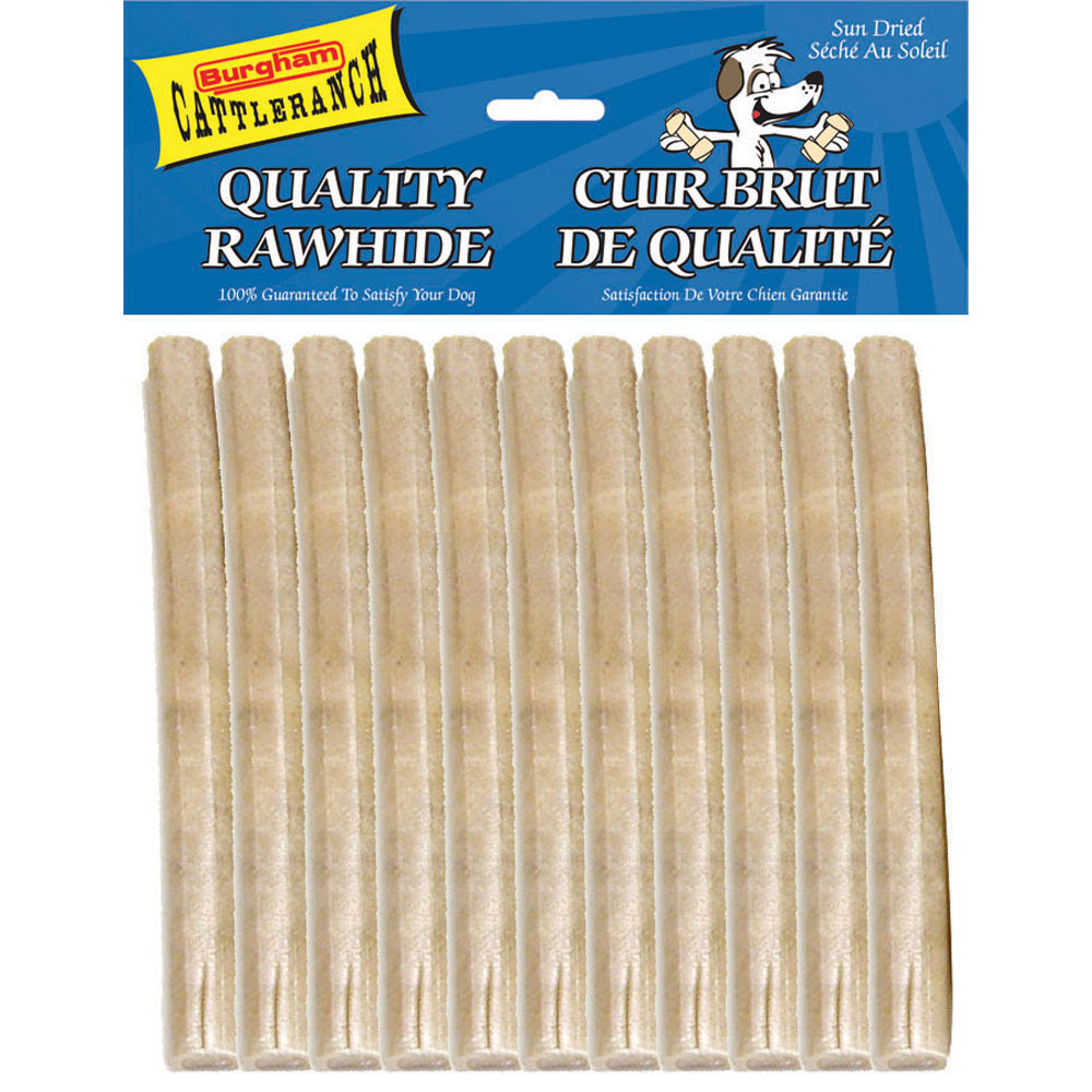 BURGHAM Packaged Pressed Rawhide Stick 10pk 10in