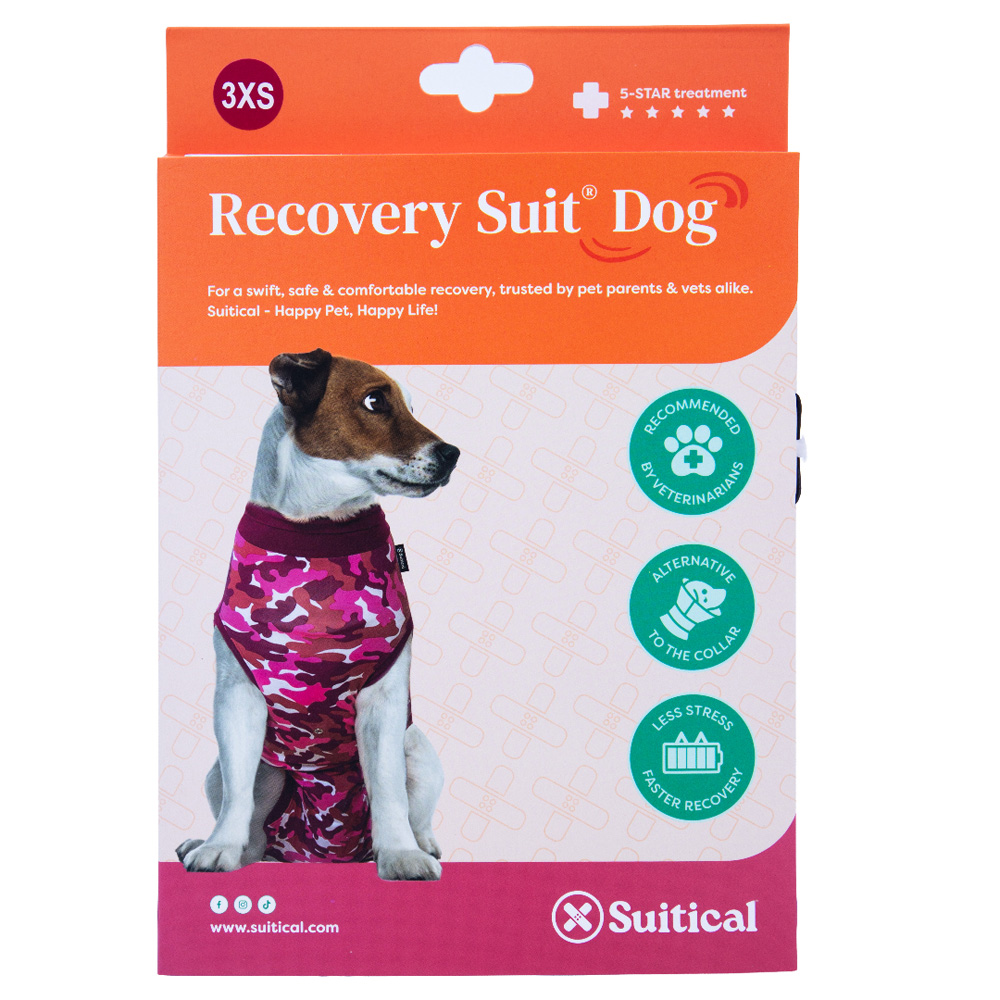 SUITICAL Recovery Suit - Dog - Pink Camo 3XS