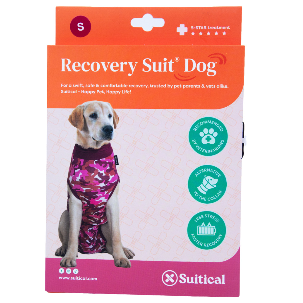 SUITICAL Recovery Suit - Dog - Pink Camo S