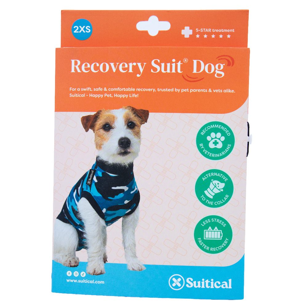 SUITICAL Recovery Suit - Dog - Blue Camo 2XS