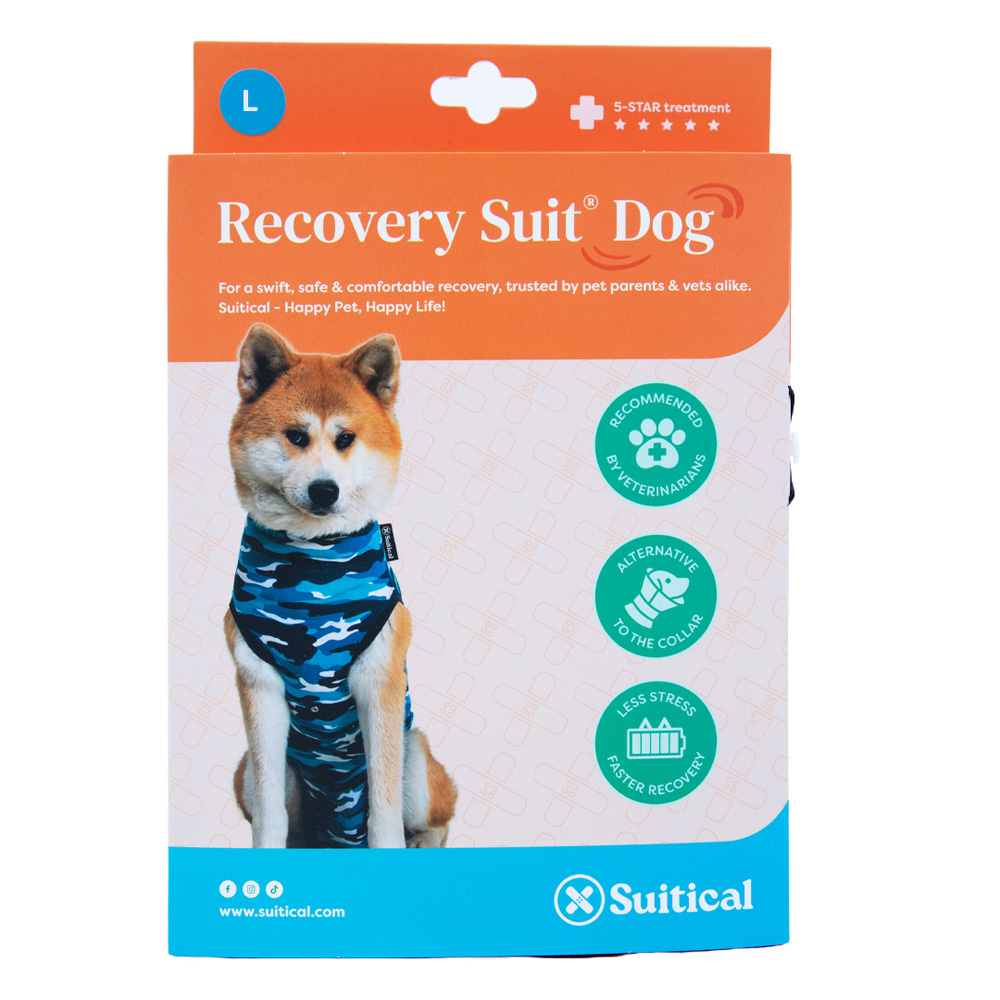 SUITICAL Recovery Suit - Dog - Blue Camo L