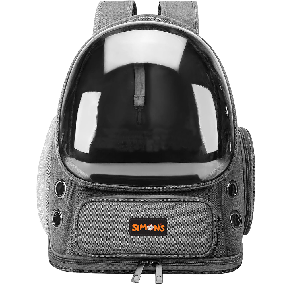 SIMONS Bubble Backpack Cat Carrier Grey - 42x34x27cm