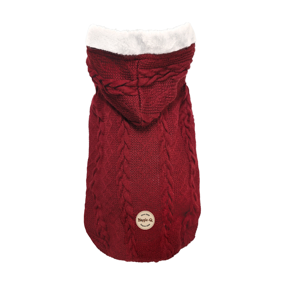 DOGGIE-Q Sweater jacket w/lining - Royal Wine 8in